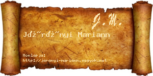 Járányi Mariann névjegykártya