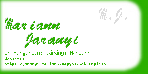 mariann jaranyi business card