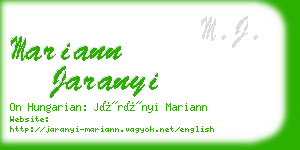 mariann jaranyi business card